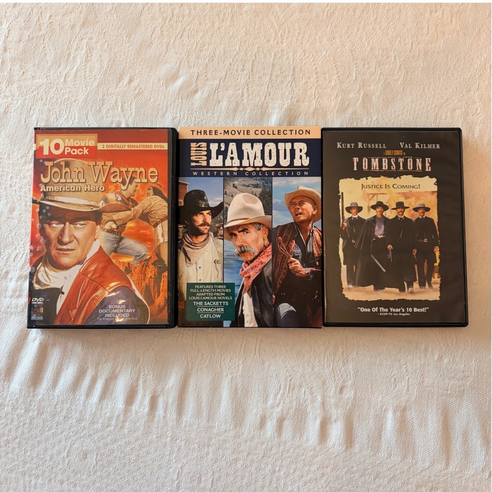 Western DVD Lot John Wayne 10 Movie Pack Louis LAmour Collection Tombstone